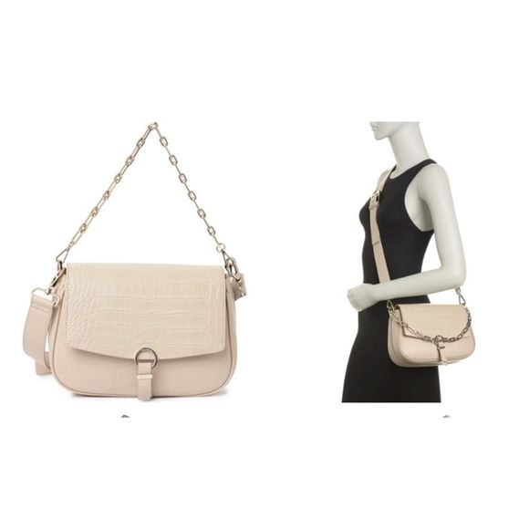 NWT Ted Baker London Loop & Tab Crossbody, Taupe, Very Soft Leather, Retail $295 - Picture 2 of 6